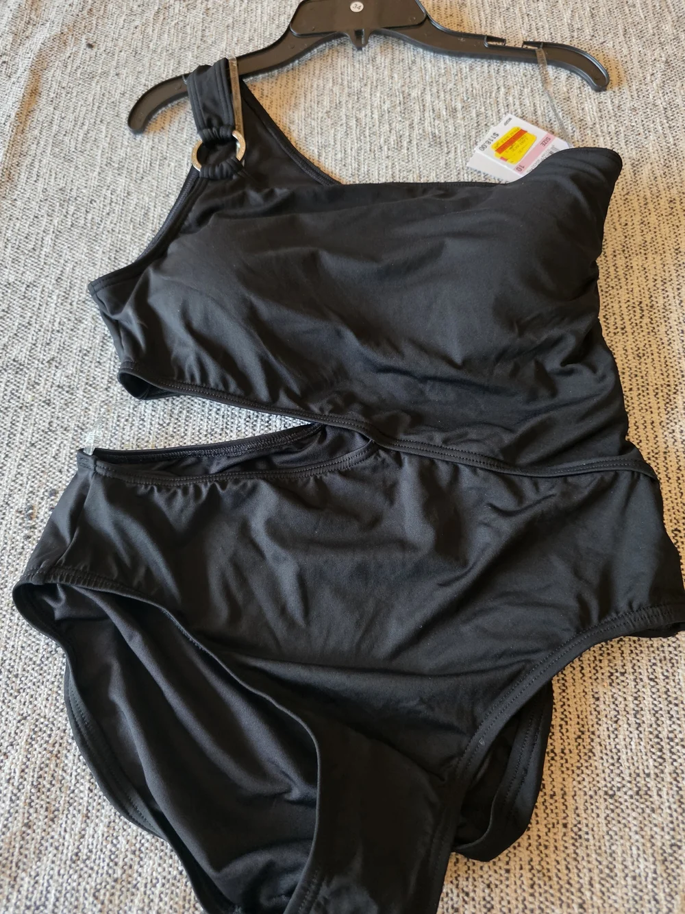 Michael Kors Black One-Shoulder Swimsuit